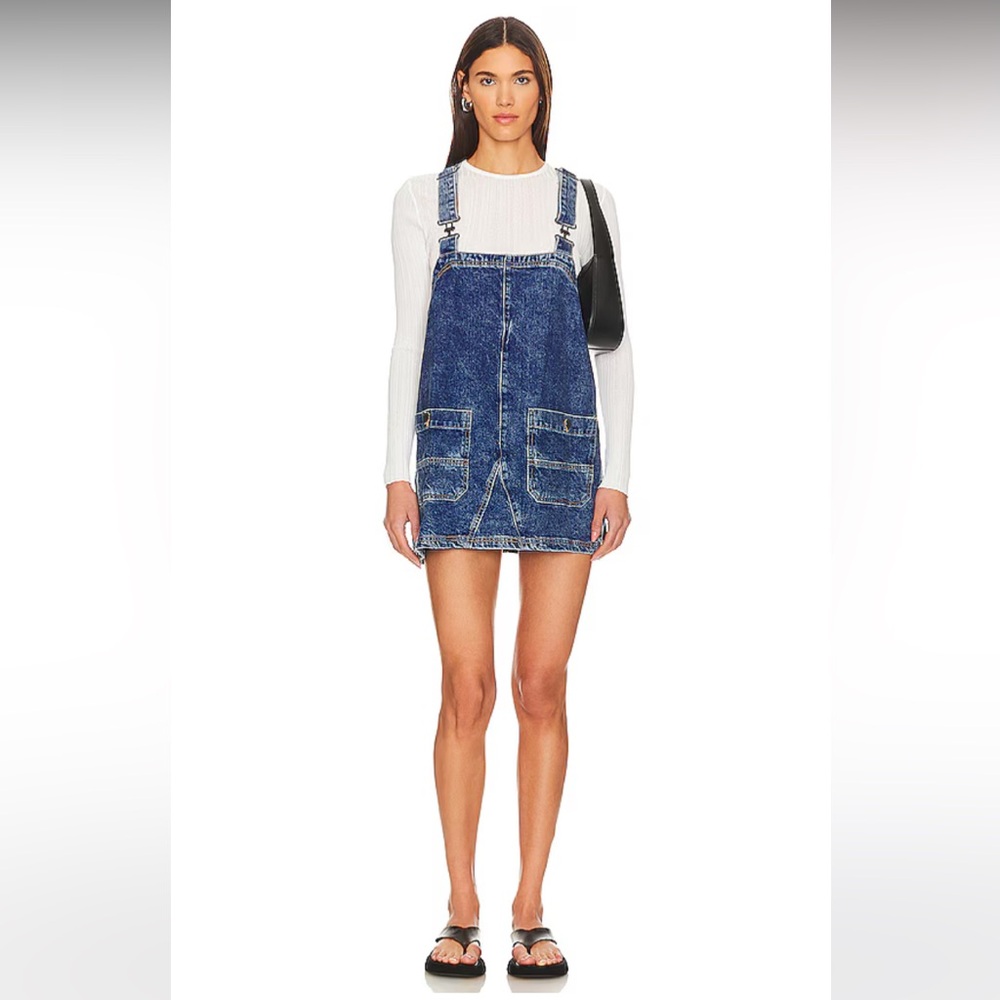Free People Denim Overall Dress